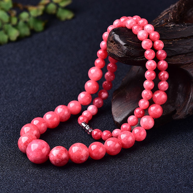 Natural Rhodolite Necklace Tower Chain Pendant Clavicle Couple Classy ...