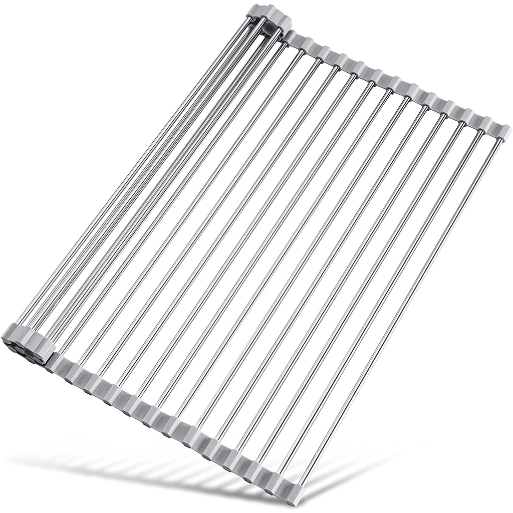 Dish Drying Rack, Roll Up Dish Racks Multipurpose Foldable Stainless