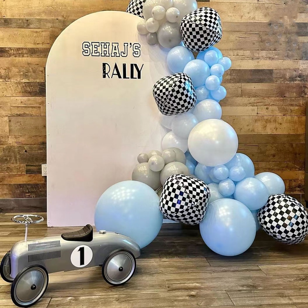 Car Racing Themed Party Backdrop Decor Balloons Black Number Balls Boys ...