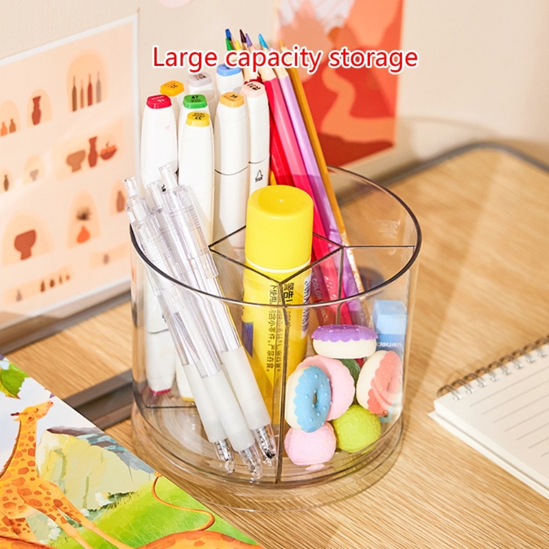 Acrylic Pen Holder Pencil Organizer 360Degree Rotating Pencil Holder