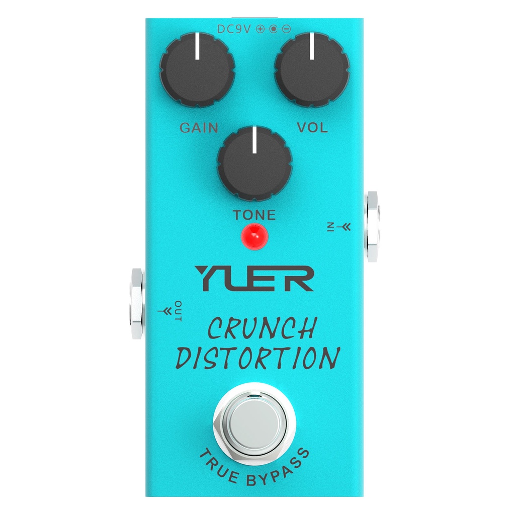 Guitar Effect Pedal Crunch Distortion Mini Single True Bypass Aluminum
