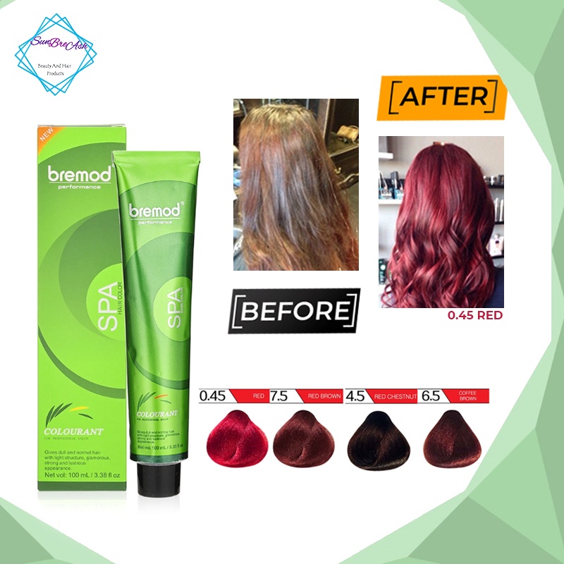 Bremod Hair Colors Red Copper Purple Burgundy Brown Color Dyed Cream
