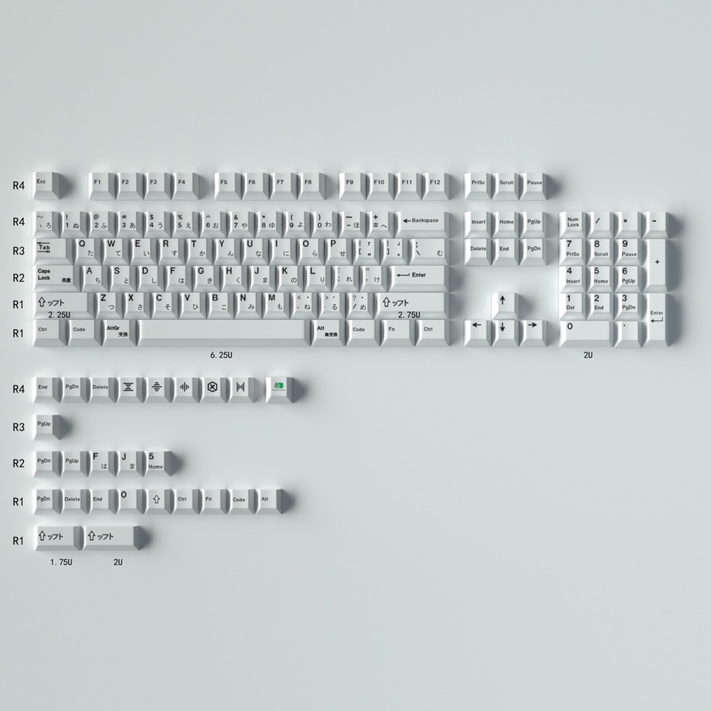 PBT 135 Keys Cherry Profile SUB-DYE Japanese Keycap Minimalist White ...