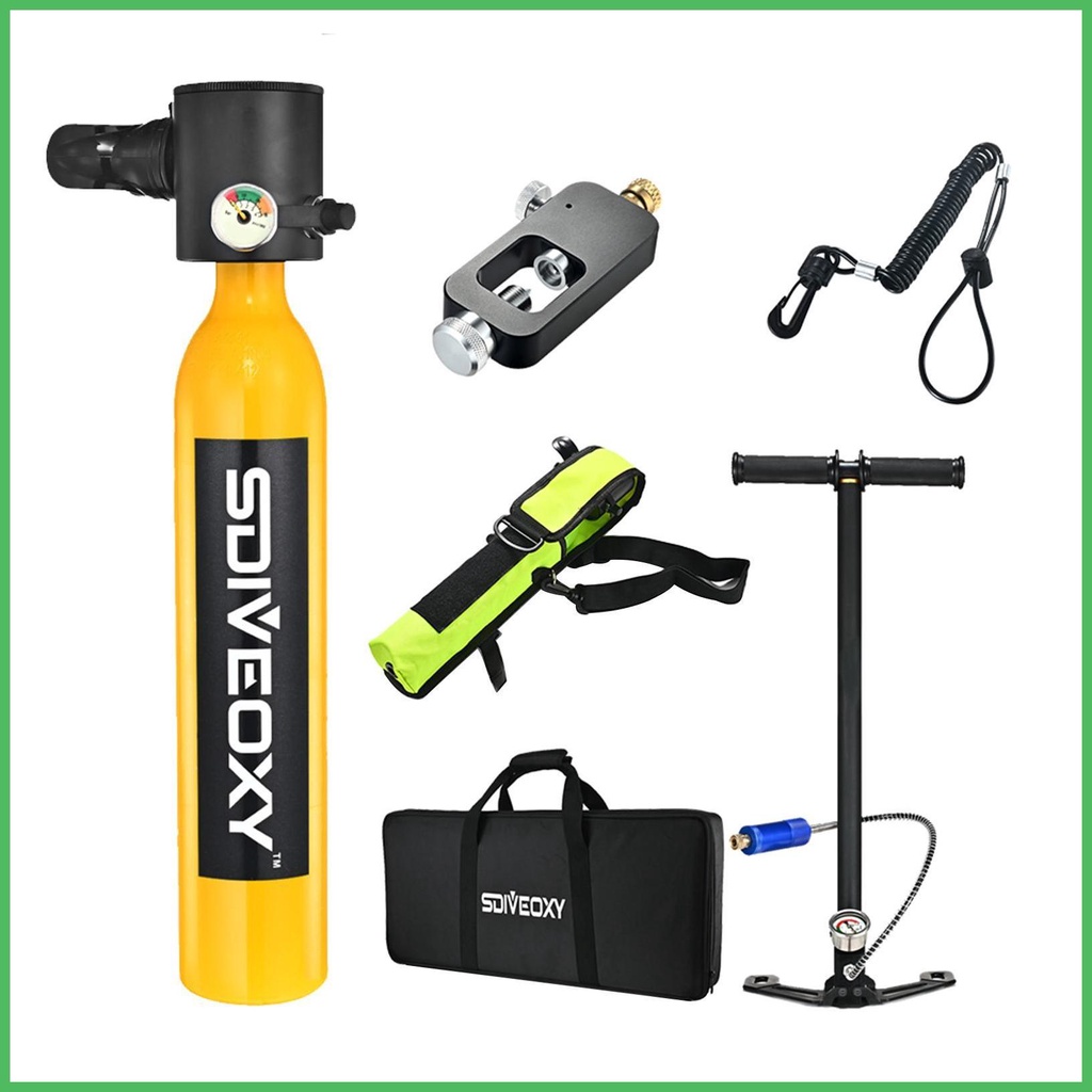 500ml Diving Oxygen Tank Scuba Diving Lung Tank SD600 Aluminum Alloy Mini Oxygen Portable Tank