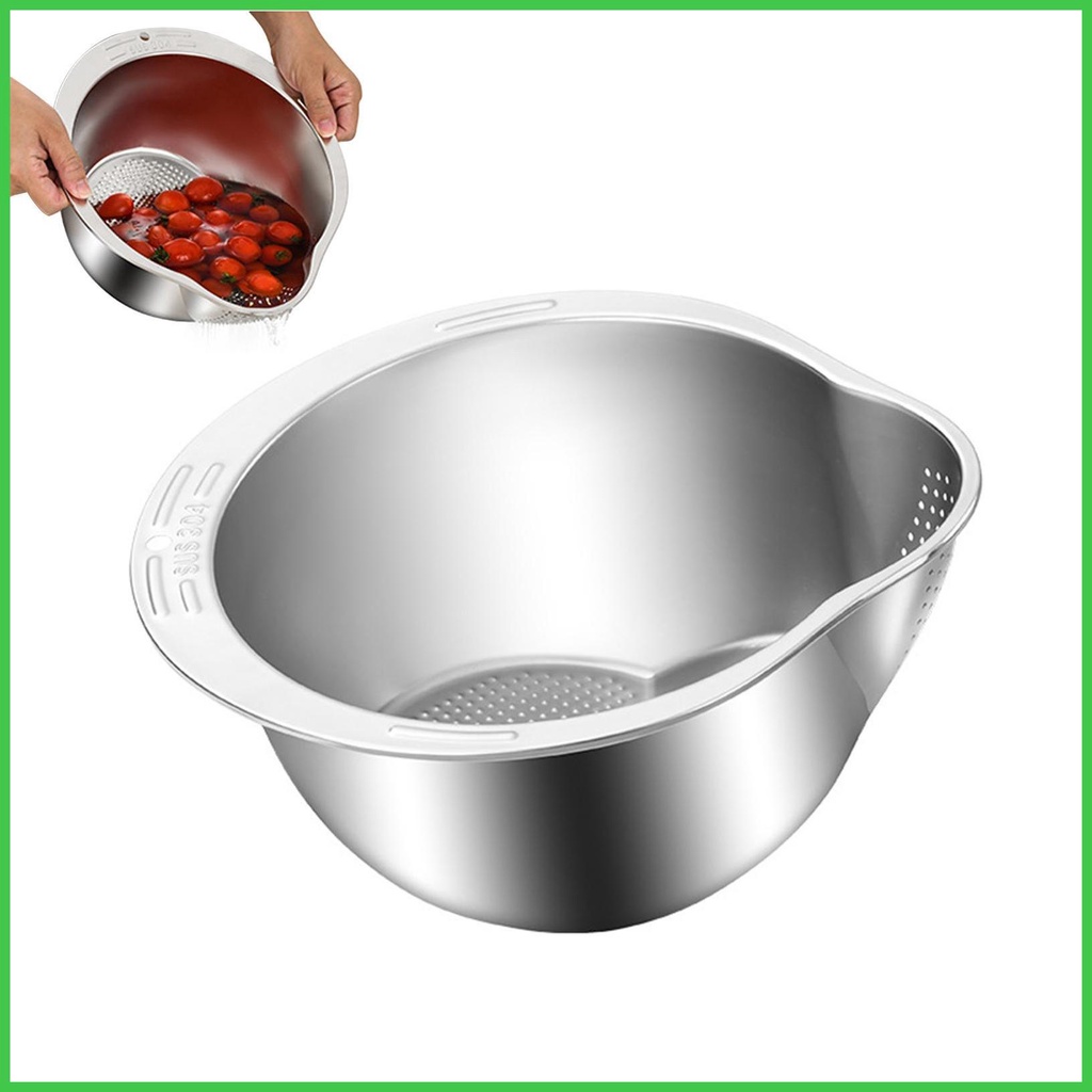 Rice Washing Bowl Stainless Steel Rice Washer Bowl With Side Filter ...