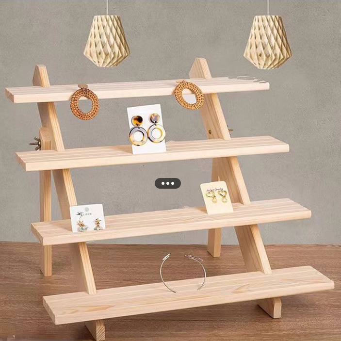 【Local shipment】2-5 layers of mini Wood Shelf Storage Display Organizer ...