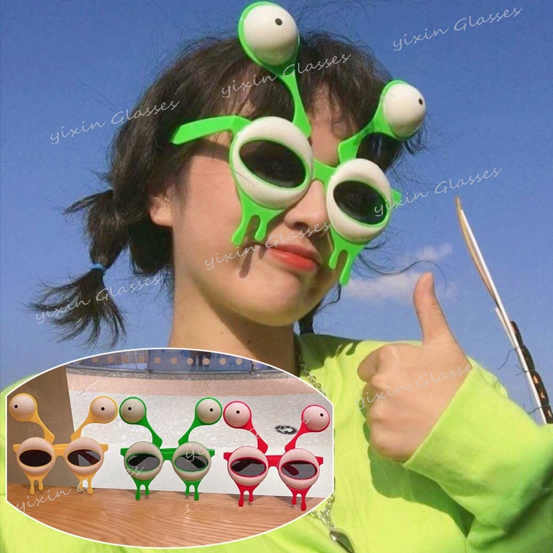 New Alien Convex Eye Funny Sunglasses Green department ET aliens Unisex Bar  Dance Party Decorative Eyeglasses