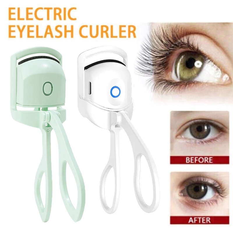USB Electrothermal Natural Curling Eyelash Curler/ Green Portable