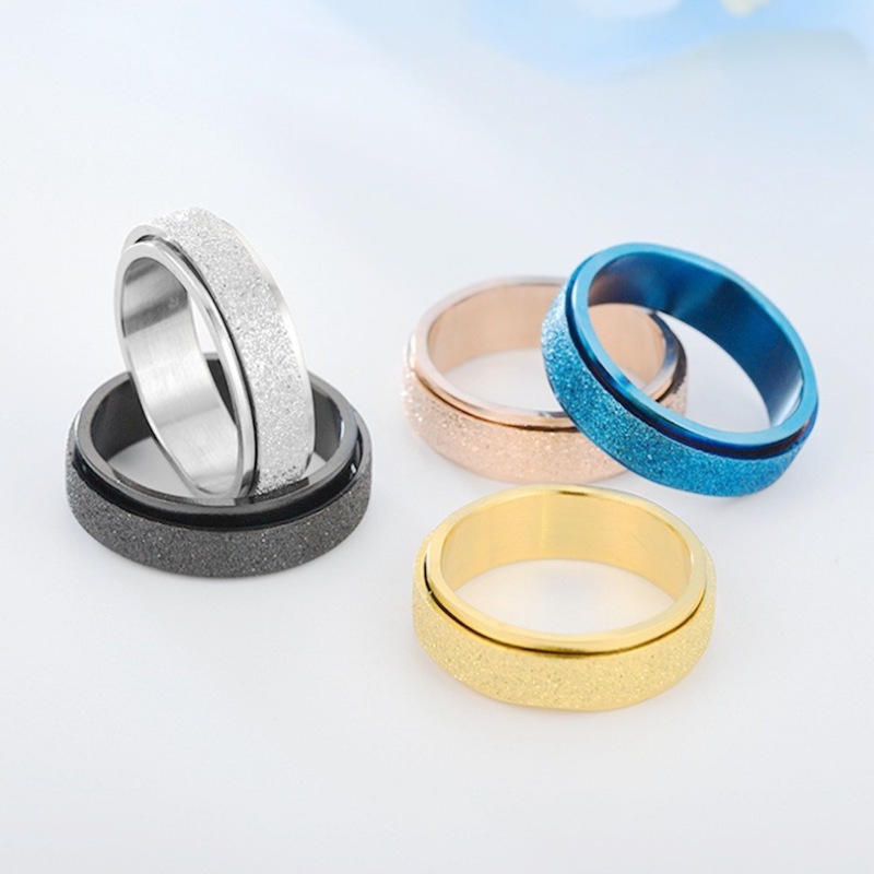 Trendy Frosted Ring for Women Men Anti-anxiety Releasing Pressure ...