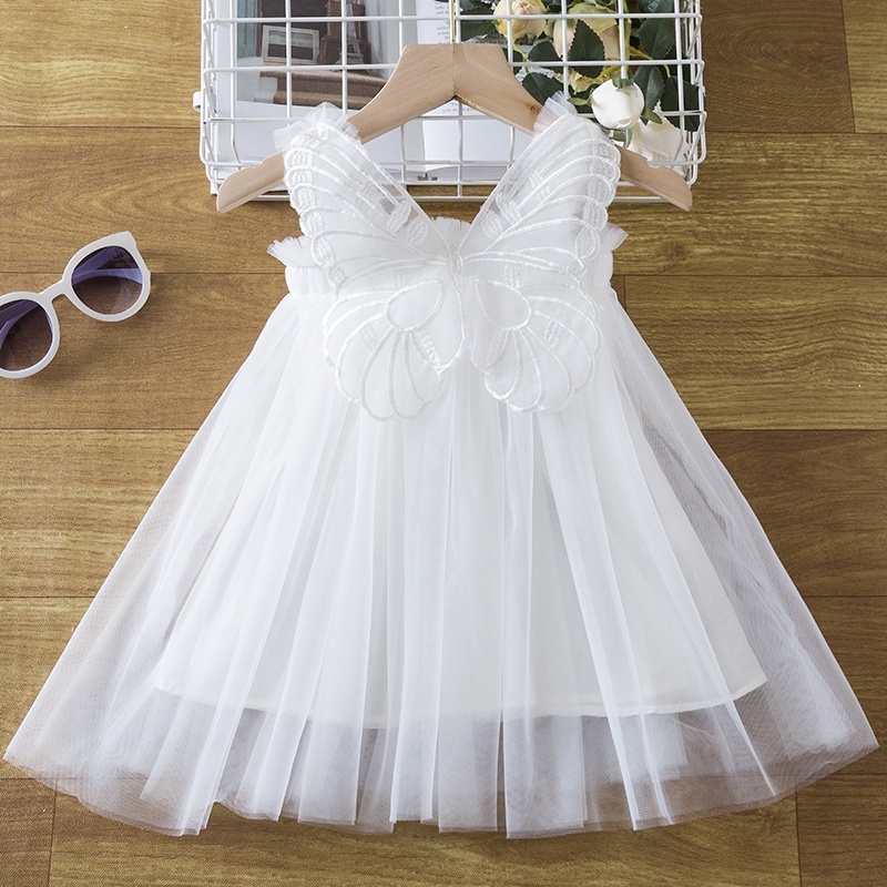 NNJXD Summer Baby Girl Sling Dresses Mesh Children's Princess Dress