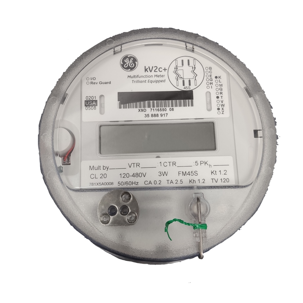 GE/ALCARA KWH Electric Meter CT Rated 3 Phase 4 Wire 120V 480VAC 13