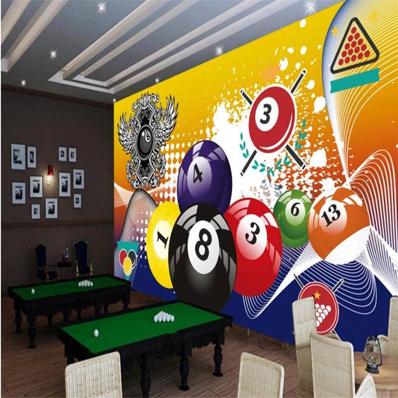 Custom Modern Billiard Billiard Club Industrial Decor Mural Wallpaper ...