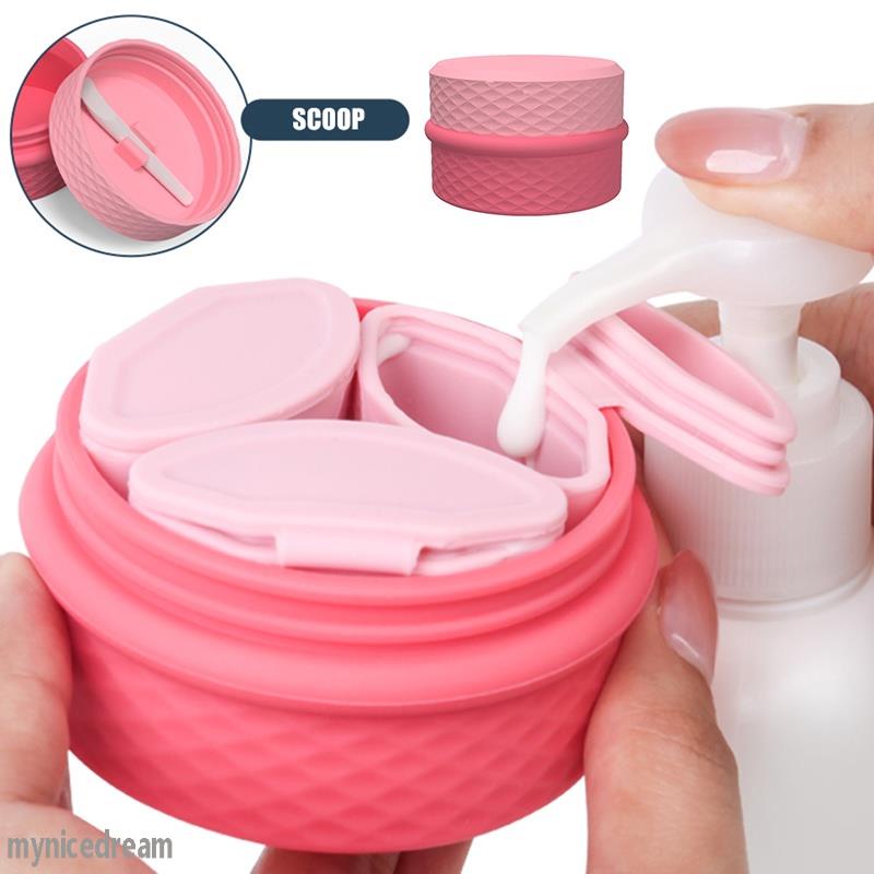 Travel Silicone Makeup Containers Set, Refillable Empty Silicone Cream