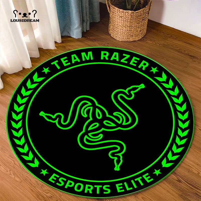 Razer Round Rugs Carpet Game Rome Gamer Gift Door Floor Mats Playroom