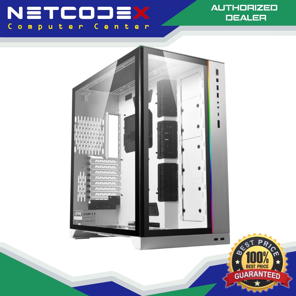LIAN LI O11 Dynamic XL ROG Certificated - White Color - Tempered Glass ...