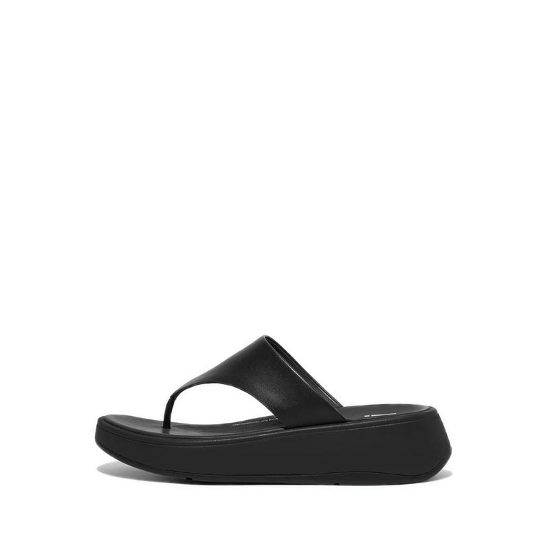 Fitflop F-Mode Leather Flatform Toe-Post Sandals - All Black | Shopee ...