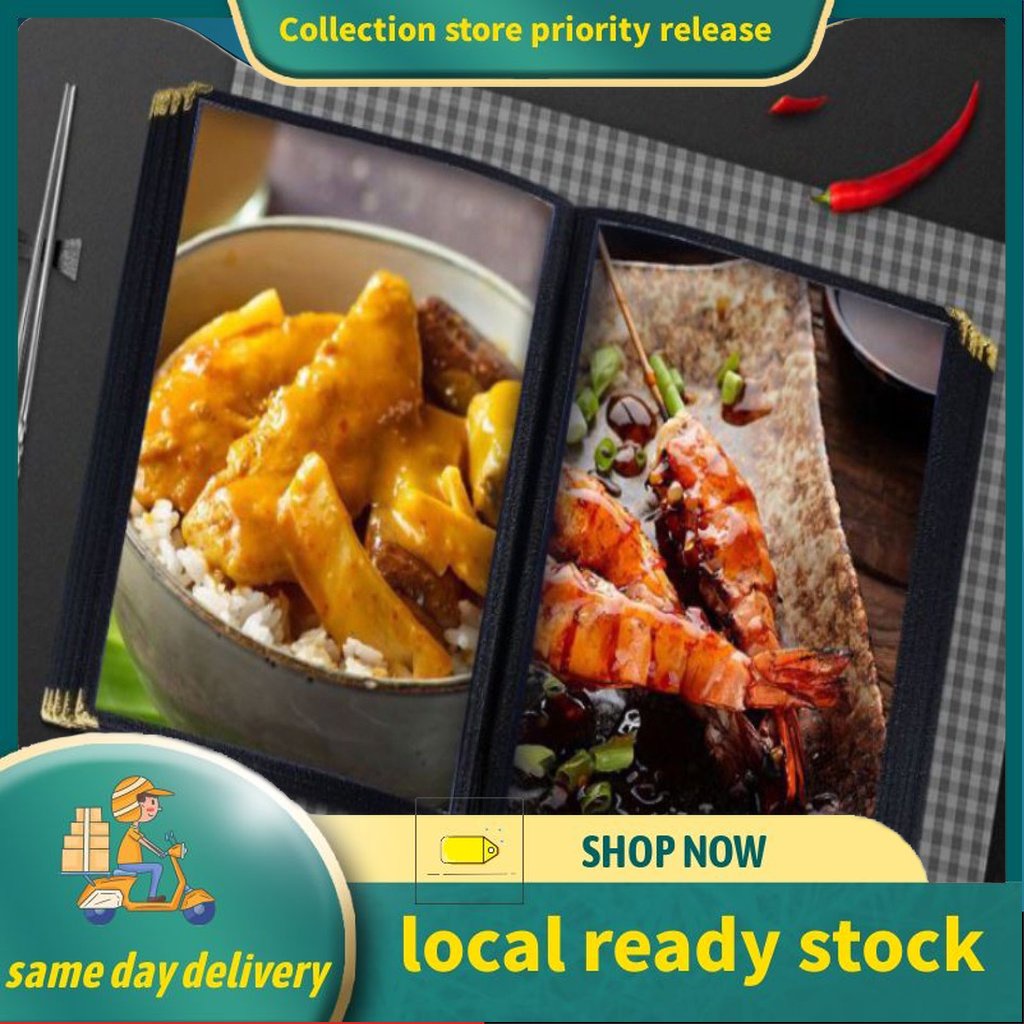 thumbnail image 2 of Menu Sleeves Morning Menu 8.5 X 11 Inch Menu Covers 4 Page 8 View Transparent Restaurant Menu Covers Book Fits A4 Size Paper, Clear Menu Holder Bar Cafe Menu Folder With Leatherette 2 of 12