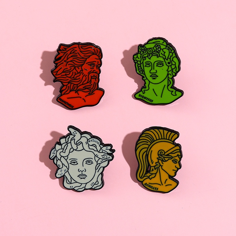 Greek Mythology Figure Enamel Pin Prometheus Medusa Brooch Badges Lapel ...