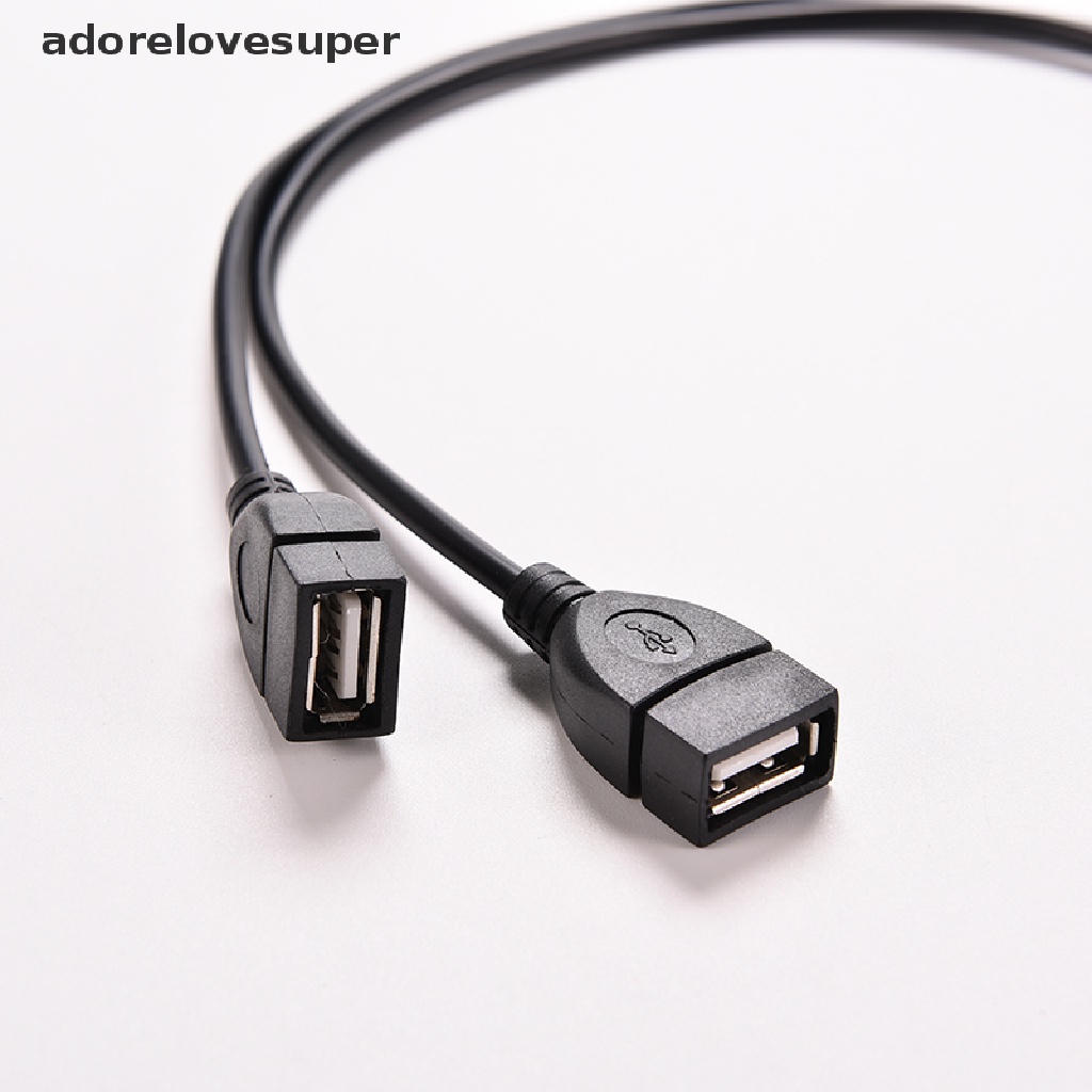 AD1PH USB 2.0 A Male To 2 Dual USB Female Jack Y Splitter Hub Power