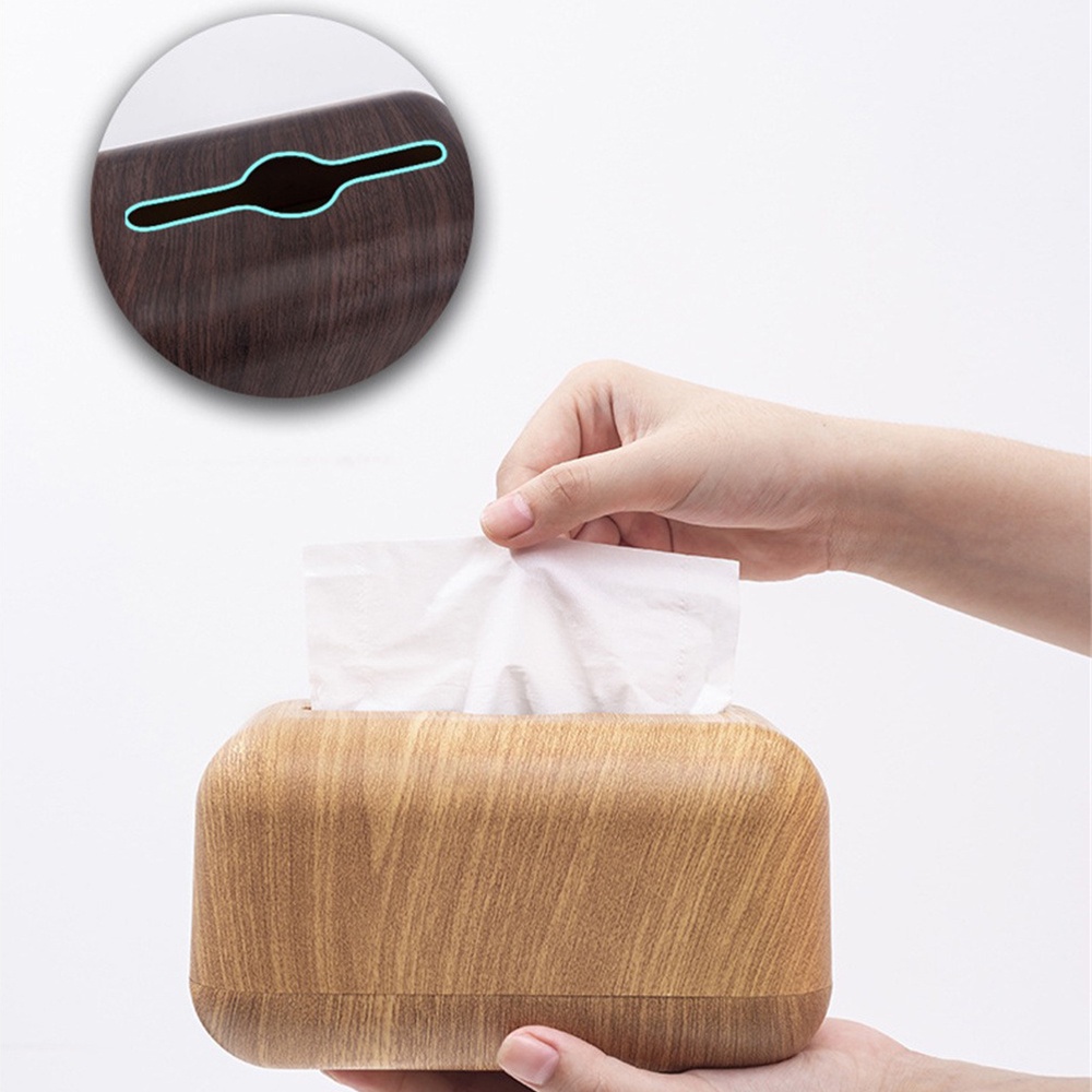 WELO Imitation Wood Grain Tissue Basket Japanese Tissue Box Napkin ...