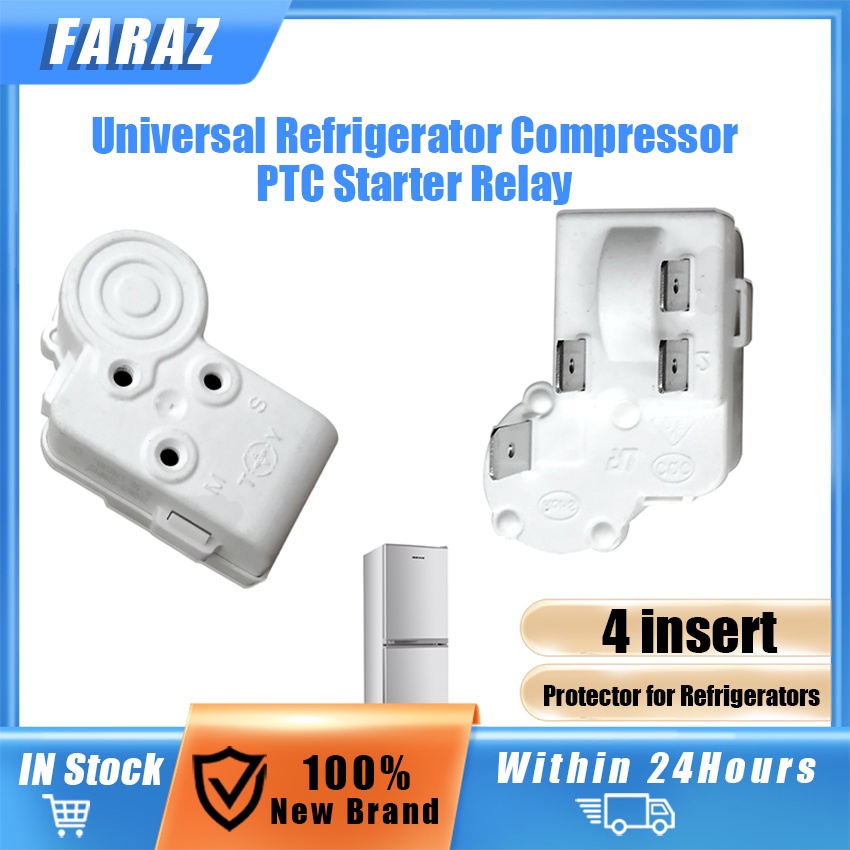 Universal Refrigerator Compressor PTC Starter Relay 4 inserts Combined Protector Shopee