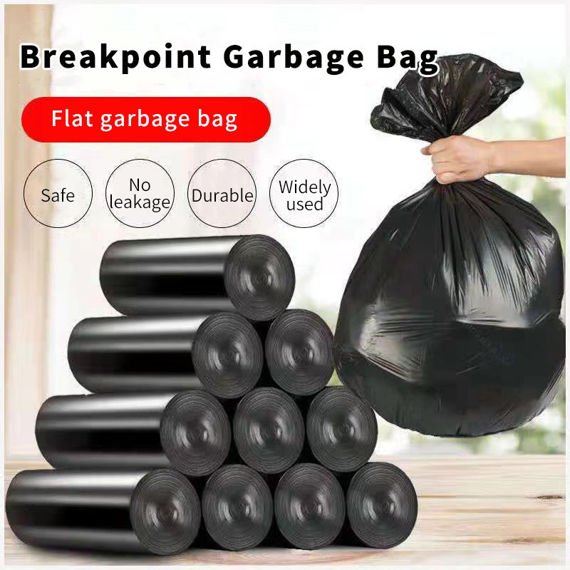 rongge 14pcs Per Roll Disposable Black Garbage Bag Bin Plastic Trash ...