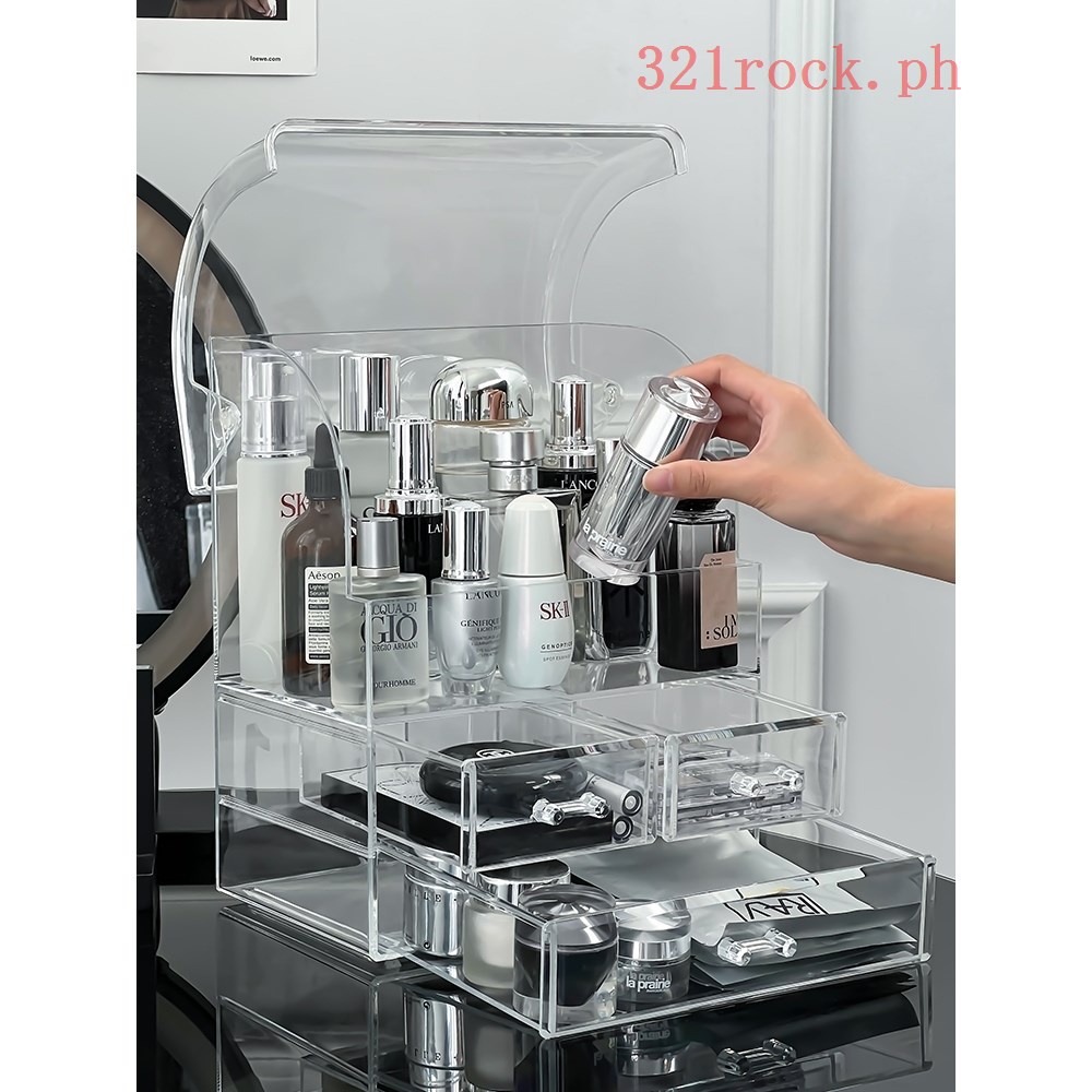Cosmetic Storage Box Desktop Anti-Dust Skin Care Product Shelf Acrylic Toilet  Large-Capacity House