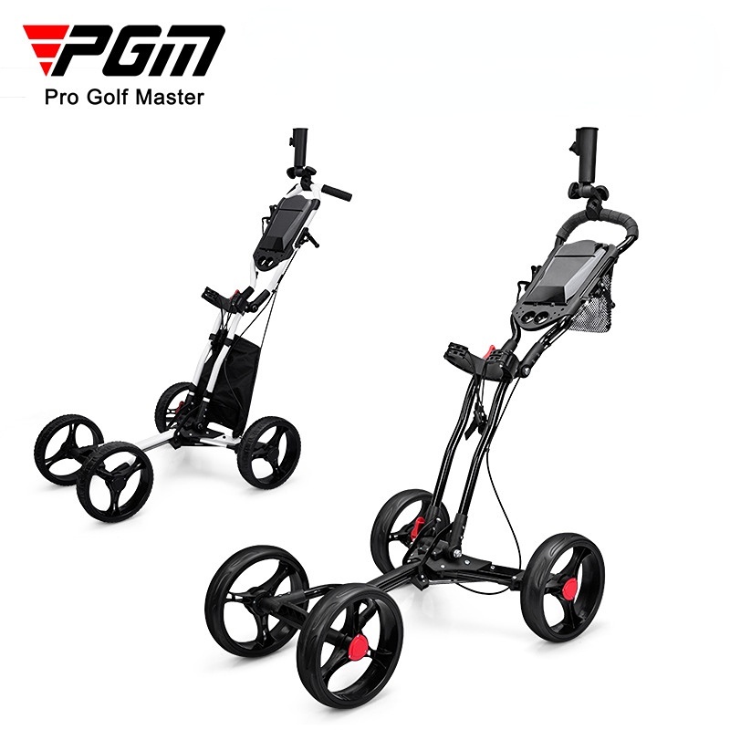 Pgm folding golf bag cart fourwheel aluminum alloy trolley with