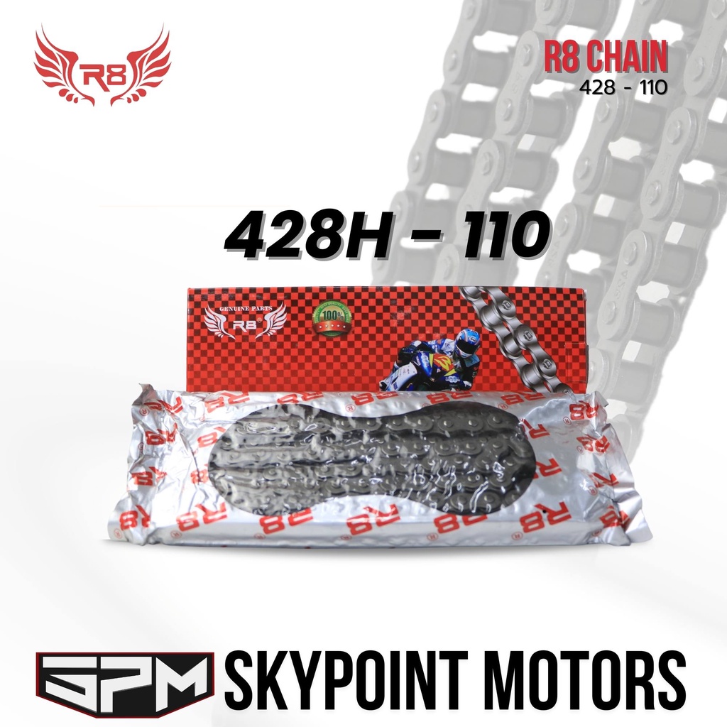 R8 MOTORCYCLE HEAVY DUTY CHAIN 428X110L (9803-617) | Shopee Philippines