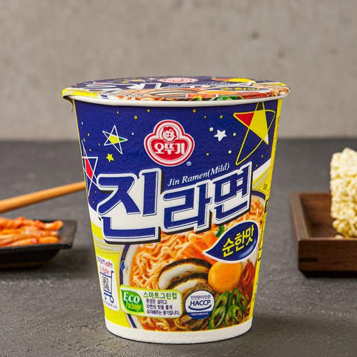 Ottogi Jin Ramen Mild Flavor Korean Instant Ramen Cup Noodle 65g Best