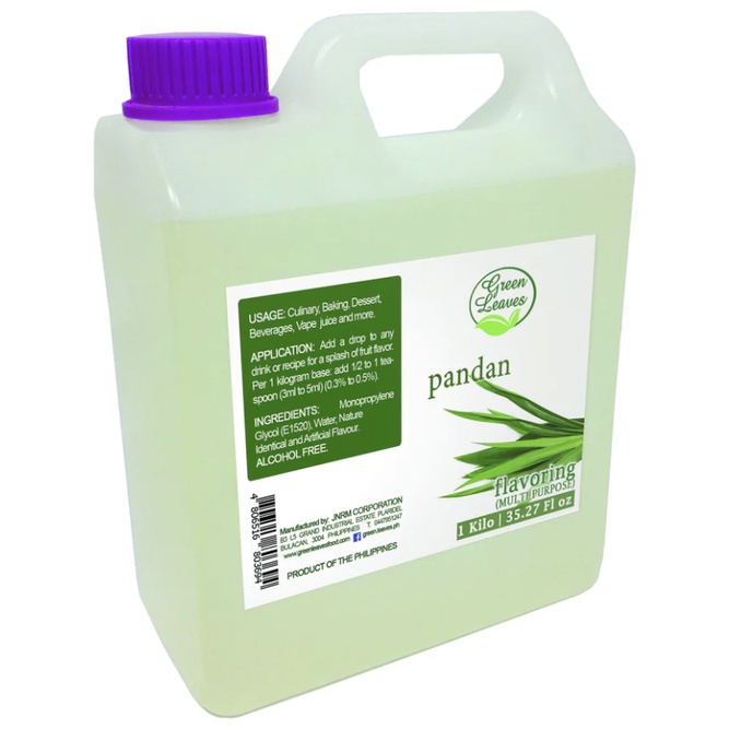 Pandan 1 kilo Liquid Flavor GreenLeaves - Glorified Store | Shopee ...