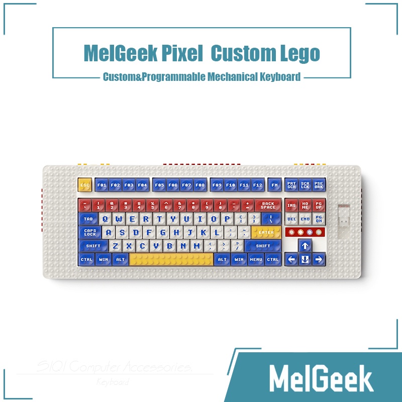 MelGeek Pixel Mechanical Keyboard Programmable Custom Lego Backlight ...