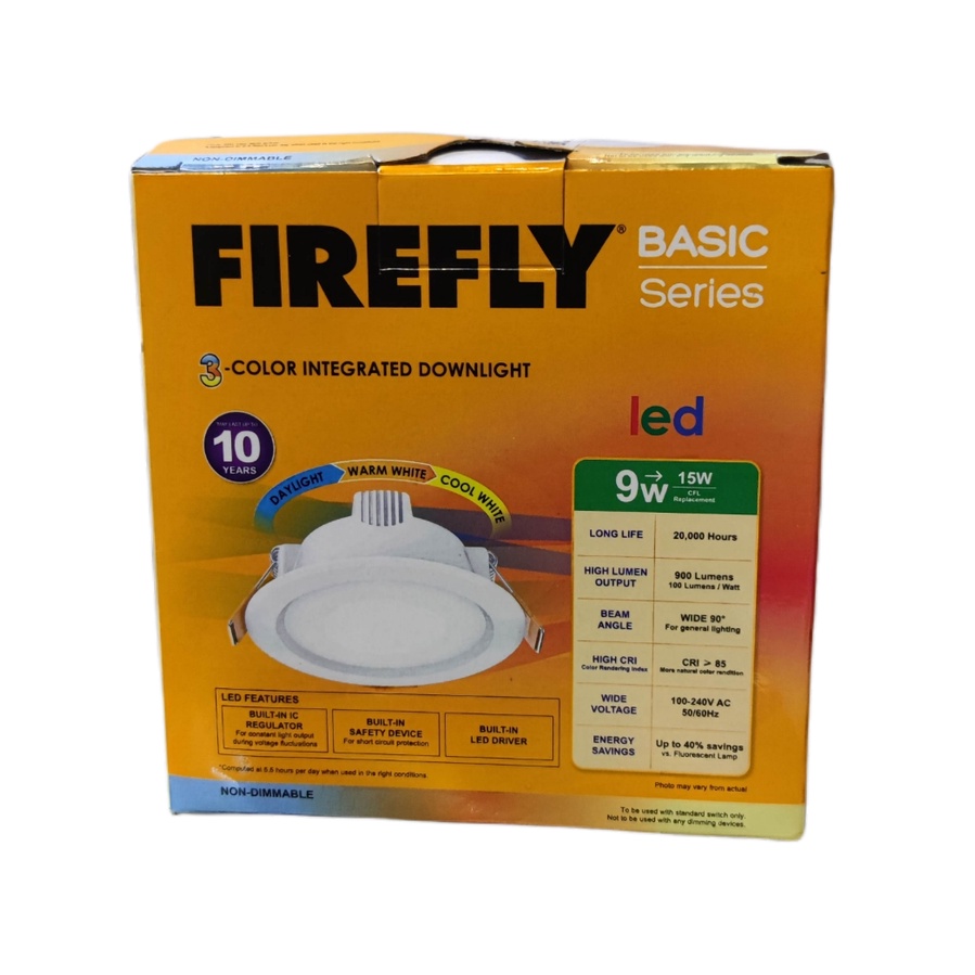 Firefly Tri Color LED Downlight 9W 220V Warm White Daylight Cool White ...