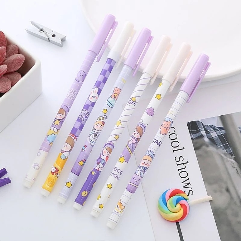 Kawaii Cute Cartoon Purple Planet 0.5mm Black Ink Pen Smooth Writing ...