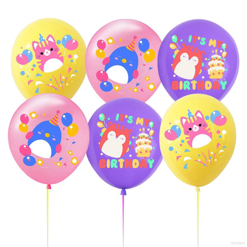 Snow 10PCS Squishmallows Theme 12 inch latex balloons birthday party ...