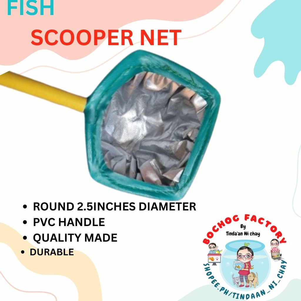 pHandmade 17.5 inches Long Pvc Aquarium Betta Fish Scooper Net 2.5inches  Diameter