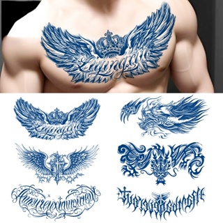 Unisex Men Tattoo Stickers Semi-permanent Body Chest Tattoos Sticker Blue  Juice