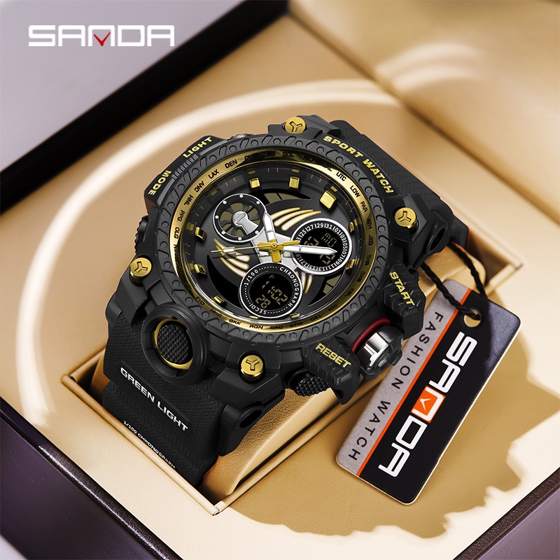 Sanda Men's Watch Luminous Multi-function Windmill Design Luxury ...