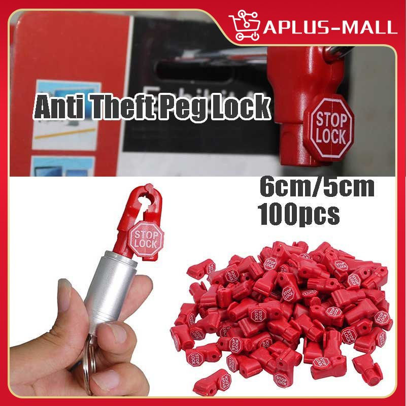 100Pcs Peg Anti Theft Peg Locks Hook Stop Lock For Various