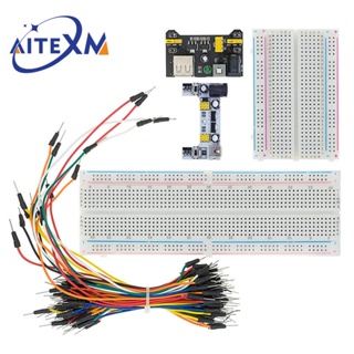 3.3V/5V MB-102 Breadboard power module+ 400 830 points Solderless Prototype  Bread board kit +65 Flexible jumper wire