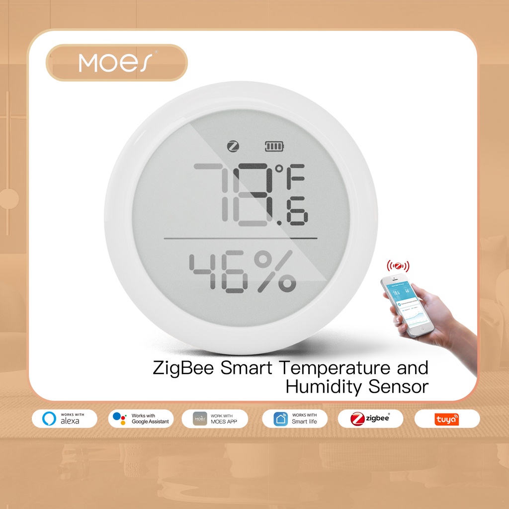 MOES Tuya Smart ZigBee Smart Temperature And Humidity Sensor With LCD ...