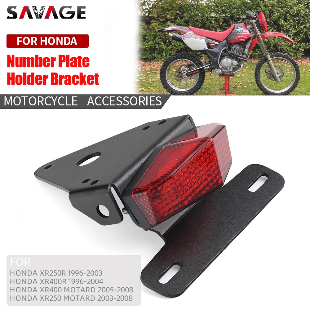 1999 XR400R Foot Pegs Rests Set w Mount Bracket & Hardware HM 1996-04