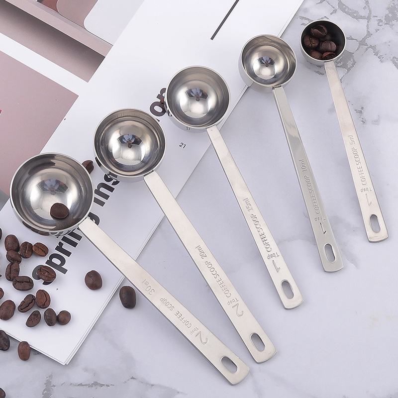Stainless Steel Measuring Spoon Scale Coffee Powder Measuring Spoon ...