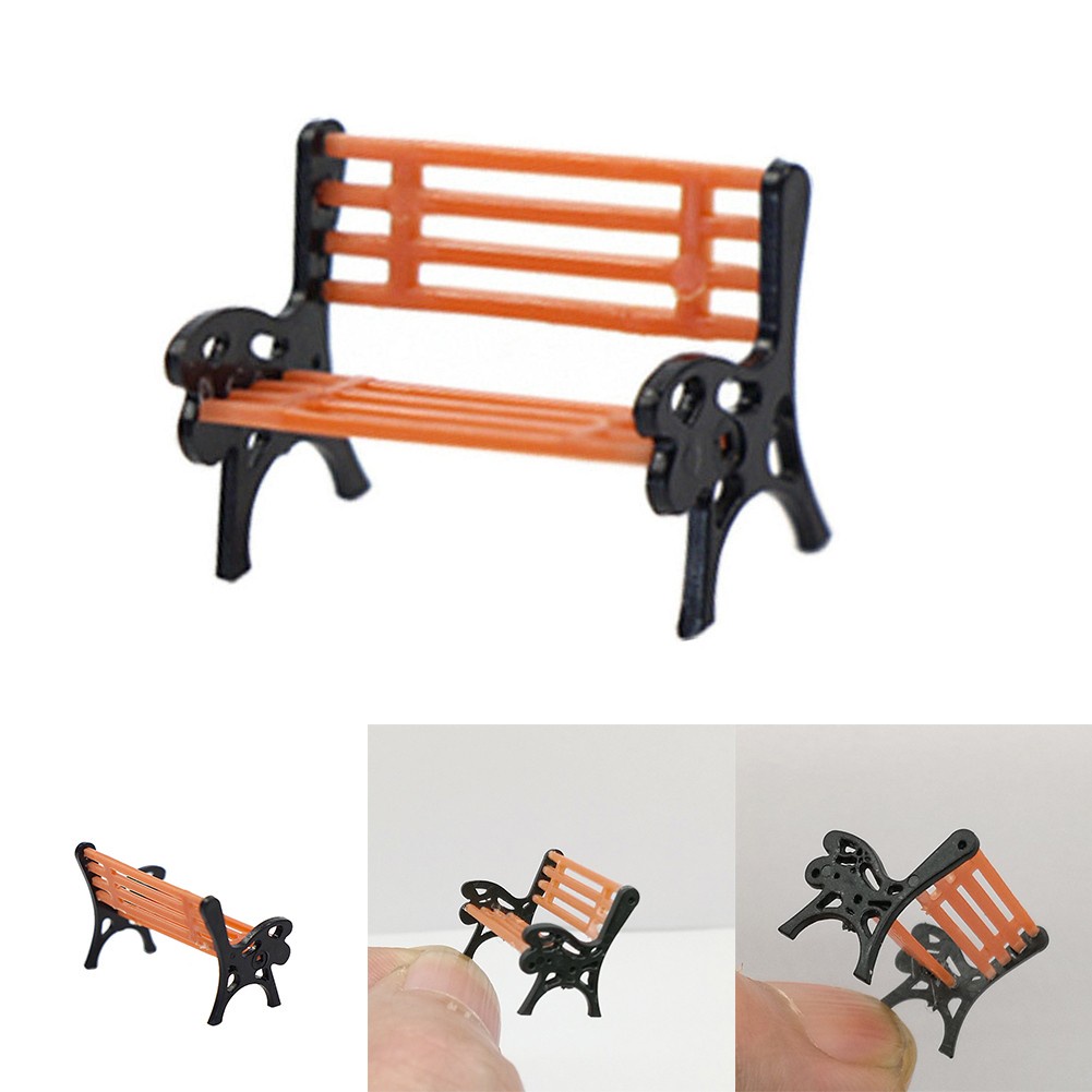 12pcs Model Train 1:50 Bench Chair Settee Street Park Layout (Sand ...
