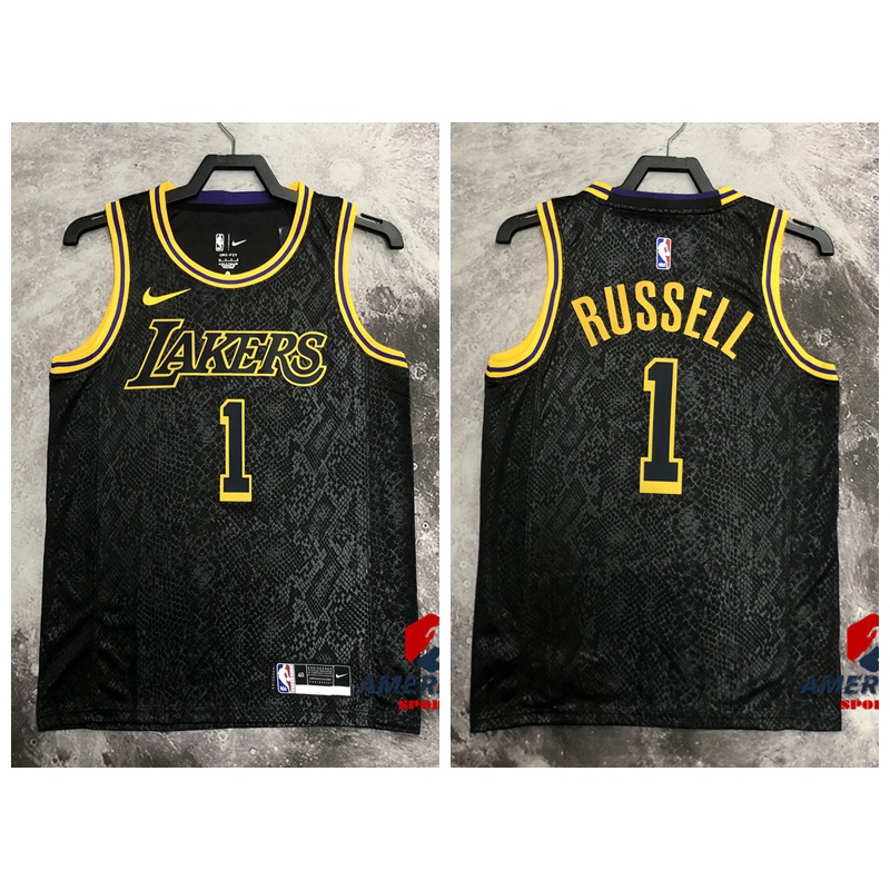 Hot Pressed Men's 2023 Los Angeles Lakers Shirt D'Angelo Russell Black