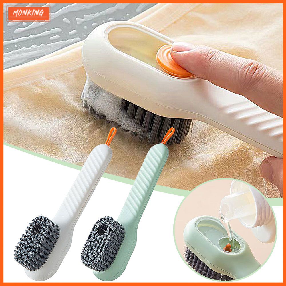 Multifunctional Soft Bristled Shoe Brush Liquid Brushes Long Handle Brush Automatic Filling 7412