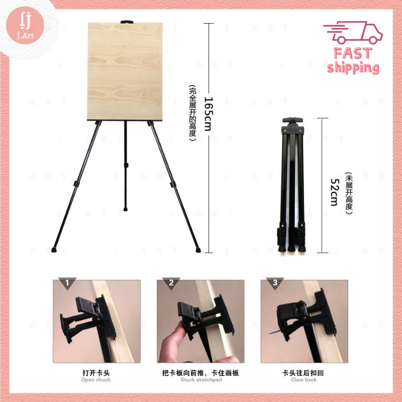 Foldable Easel Display Tripod Holder Oil Painting Stand Banner Painting ...