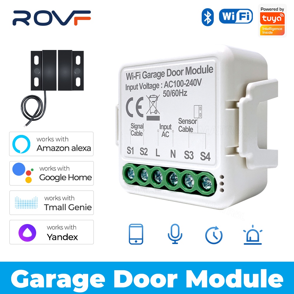 WiFi Tuya Smart Garage Door Controller Door Sensor Opener Kit No Wiring