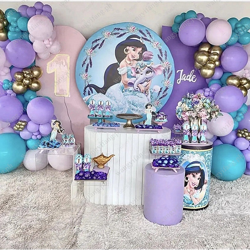 161Pcs 09 Years Disney Aladdin Jasmine Princess Theme Purple Balloon