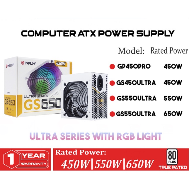 Original PSU power supply 80 Plus Bronze Certified RGB With 6pin 8pin